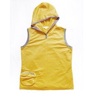 SLEEVELESS HOODED ATHLETIC JERSEY MESH TOP Pocket